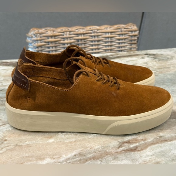 Men’s FRYE Beacon brown suede leather lace up sneakers- Size 9.5 - Picture 3 of 9